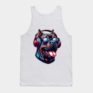 Cane Corso as Smiling DJ in Japanese Art Style Tank Top